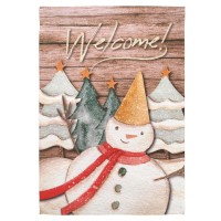 2pk -Flag Welcome Snowman Polyester 13x18 - (Pack of 2)