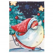 2pk -Flag Skating Santa Polyester 13x18 - (Pack of 2)