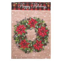 2pk -Flag Wreath Happy Holidays 13x18 - (Pack of 2)
