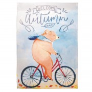 2pk -Flag Welcome Autumn Bear Bike 13x18 - (Pack of 2)
