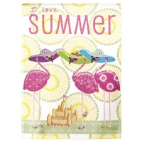 2pk -Flag I Love Summer Flamingos 13x18 - (Pack of 2)