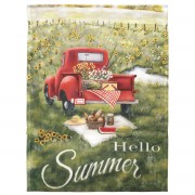 2pk -Flag Hello Summer Truck Polyester 13x18 - (Pack of 2) 2pk -Flag Hello Summer Truck Polyester 13x18 - (Pack of 2)