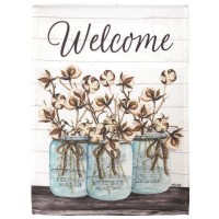 2pk -Flag Welcome Cotton Jars Polyester 13x18 - (Pack of 2)