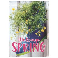 2pk -Flag Welcome Spring Polyester 13x18 - (Pack of 2)
