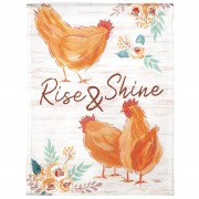 2pk -Flag Chickens Rise Shine Polyester 13x18 - (Pack of 2)