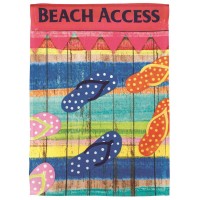 2pk -Flag Beach Access Flip Flop 13x18 - (Pack of 2)