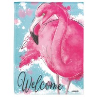 2pk -Flag Welcome Flamingo 13x18 - (Pack of 2)