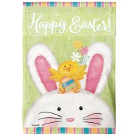 2pk -Flag Happy Easter Bunny Chick 13x18 - (Pack of 2)