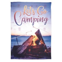 2pk -Flag Lets Go Camping Polyester 13x18 - (Pack of 2)