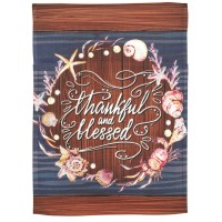 2pk -Flag Wreath Coastal Thankful 13x18 - (Pack of 2)