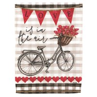 2pk -Flag Bicycle Love Is In The Air 13x18 - (Pack of 2)