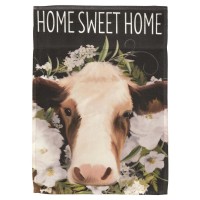 2pk -Flag Home Sweet Home Cow Floral 13x18 - (Pack of 2)