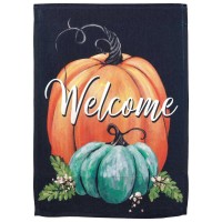 2pk -Flag Pumpkin Talloberry Polyester 13x18 - (Pack of 2)