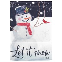2pk -Flag Snowman Let It Snow Polyester 13x18 - (Pack of 2)