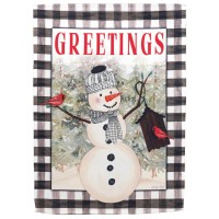 2pk -Flag Snowman With Cardinals 13x18 - (Pack of 2)