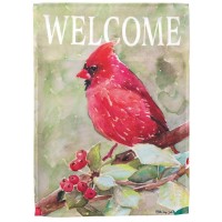 2pk -Flag Cardinal On Branch Polyester 13x18 - (Pack of 2)