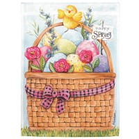 2pk -Flag Happy Spring Basket Polyester 13x18 - (Pack of 2)