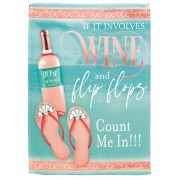 2pk -Flag Wine Flip Flops Polyester 13x18 - (Pack of 2)