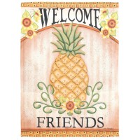 2pk -Flag Welcome Friends Pineapple 13x18 - (Pack of 2)
