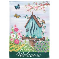 2pk -Flag Welcome Butterfly House 13x18 - (Pack of 2)