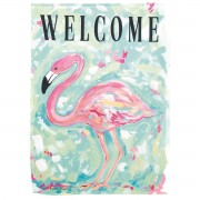 2pk -Flag Welcome Flamingo Polyester 13x18 - (Pack of 2)