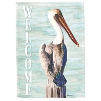 2pk -Flag Brown Pelican Polyester 13x18 - (Pack of 2)