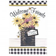 2pk -Flag Welcome Friends Polyester 13x18 - (Pack of 2)