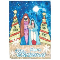 2pk -Flag Holy Family Merry Christmas 13x18 - (Pack of 2)