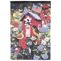 2pk -Flag Patriotic Birdhouse 13x18 - (Pack of 2)