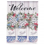 2pk -Flag Welcome Red White Blue Blooms 13x18 - (Pack of 2) 2pk -Flag Welcome Red White Blue Blooms 13x18 - (Pack of 2)