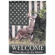 2pk -Flag Deer Camo Welcome 13x18 - (Pack of 2)