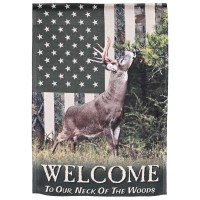 2pk -Flag Deer Camo Welcome 13x18 - (Pack of 2)