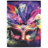 2pk -Flag Mardi Gras Mask 13x18 - (Pack of 2)