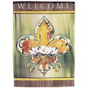 2pk -Flag Welcome Fleur De Lis 13x18 - (Pack of 2)