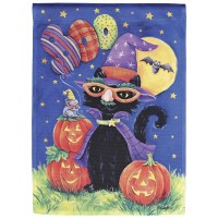2pk -Flag Boo Black Cat 13x18 - (Pack of 2)
