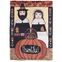2pk -Flag Thankful Pilgrims 13x18 - (Pack of 2)
