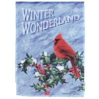 2pk -Flag Cardinal Winter Wonderland 13x18 - (Pack of 2)