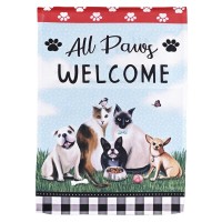2pk -Flag All Paws Welcome 13x18 - (Pack of 2)