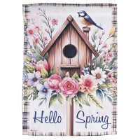 2pk -Flag Robin Hello Spring 13x18 - (Pack of 2)