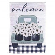 2pk -Flag Welcome Truck With Flowers 13x18 - (Pack of 2)