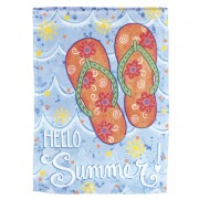 2pk -Flag Hello Summer Flip Flops 13x18 - (Pack of 2) 2pk -Flag Hello Summer Flip Flops 13x18 - (Pack of 2)