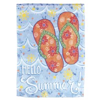 2pk -Flag Hello Summer Flip Flops 13x18 - (Pack of 2)