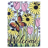 2pk -Flag Butterfly Garden Welcome 13x18 - (Pack of 2)