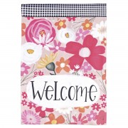 2pk -Flag Welcome Pink Flowers 13x18 - (Pack of 2) 2pk -Flag Welcome Pink Flowers 13x18 - (Pack of 2)