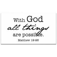 6pk -Magnet With God All Things Matt. 19:26 - Pack of 6 6pk -Magnet With God All Things Matt. 19:26 - Pack of 6