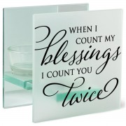 2pk -Tealight Candleholder Count My Blessings - (Pack of 2)