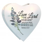 2pk -Glass Wall Tealight Matt. 22:37 Love - (Pack of 2)