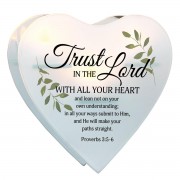 2pk -Glass Wall Tealight Prov. 3:5-6, Trust - (Pack of 2)