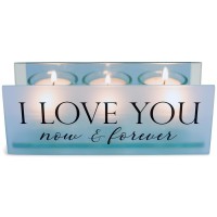 2pk -Tealight I Love You Now & Forever Blue - (Pack of 2)