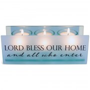 2pk -Tealight Lord Bless Our Home Blue - (Pack of 2) 2pk -Tealight Lord Bless Our Home Blue - (Pack of 2)
